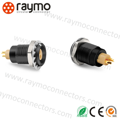 O preto push pull Chrome do conector circular do OVO 0B 305 LEMO chapeou o alojamento de bronze