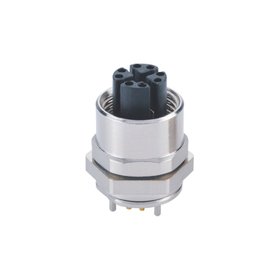 Conector impermeável circular diminuto do sensor do conector da montagem do painel de IP67 M12