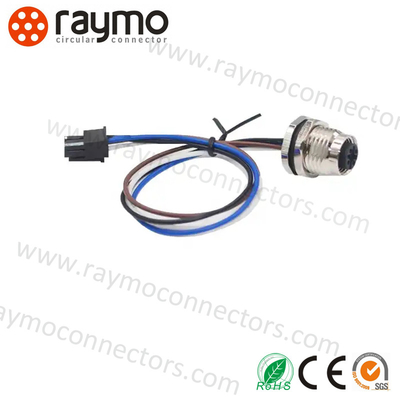 Conector M12 circular de travamento de parafuso com 5 Pin Molex Connector JST que abriga o chicote de fios do fio