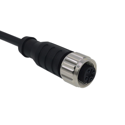 Ligador de conector de cabo fêmea blindado M12 4 pinos à prova d'água IP67/68