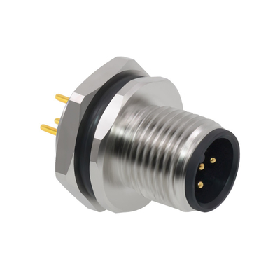 Conector Binder M12 Fêmea Painel Traseiro Montagem Código A/B/D 3 pinos - 17 pinos PG9 Rosca de Fixação