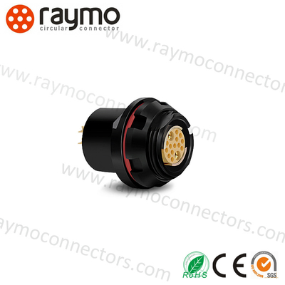 Conector industrial M12 feminino com 2 a 12 contatos