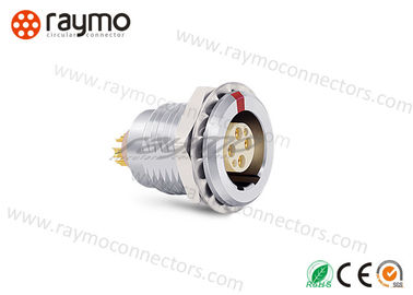 Conectores push pull circulares do soquete fixo, série circular dos conectores B do metal 2-32 pinos