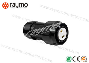 Conector de alimentação Shell preto impermeável de 2 pinos