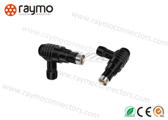 Cor impermeável circular direita do preto do conector do pino IP68 do ângulo 7